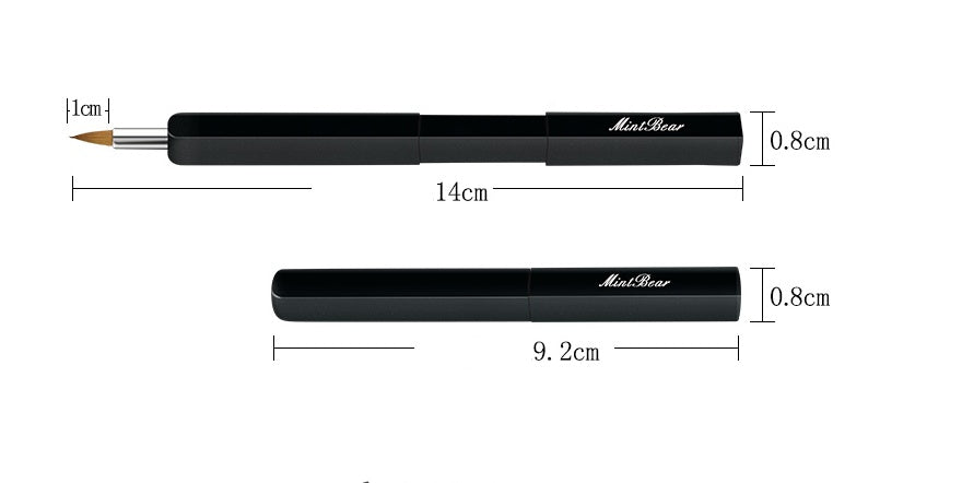 Mint Bear Retractable Portable Lip Brush Rose Fiber Hair Lipstick Brush