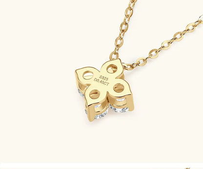 S925 Silver Clover Moissanite Necklace
