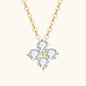 S925 Silver Clover Moissanite Necklace