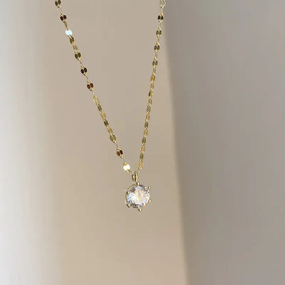925 Sterling Silver Solo Diamond Necklace