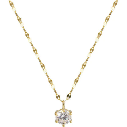 925 Sterling Silver Solo Diamond Necklace